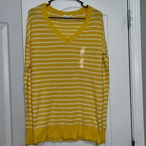 Yellow striped GAP long sleeve sweater